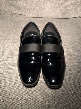 Alfani Men's Black Patent Leather Memory Foam Tuxedo Loafers